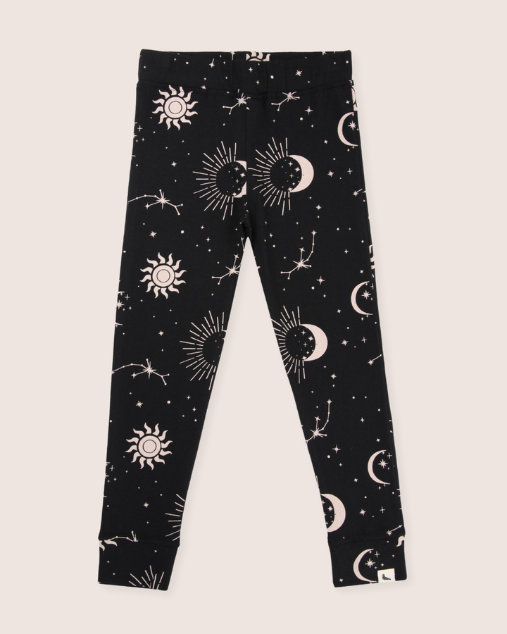 Black Celestial Print Leggings