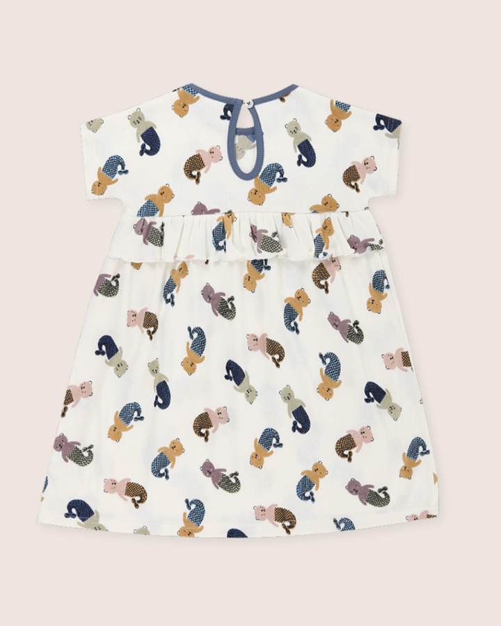 White Merbear Print Dress