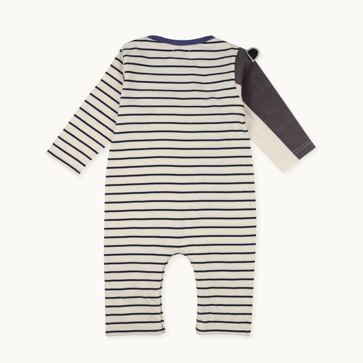organic cotton stripe print and badger full sleeve romper - image 2