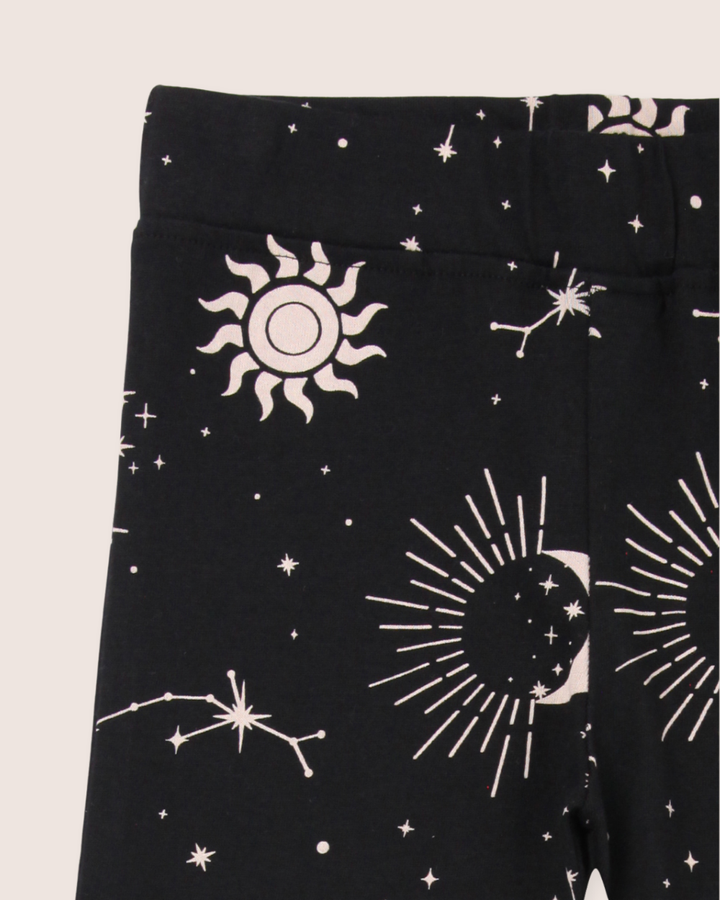 Black Celestial Print Leggings