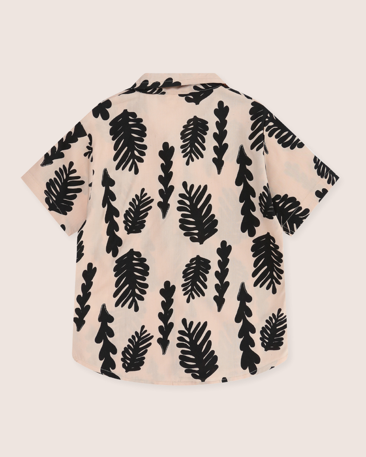 Cream Seaweed Print Shirt