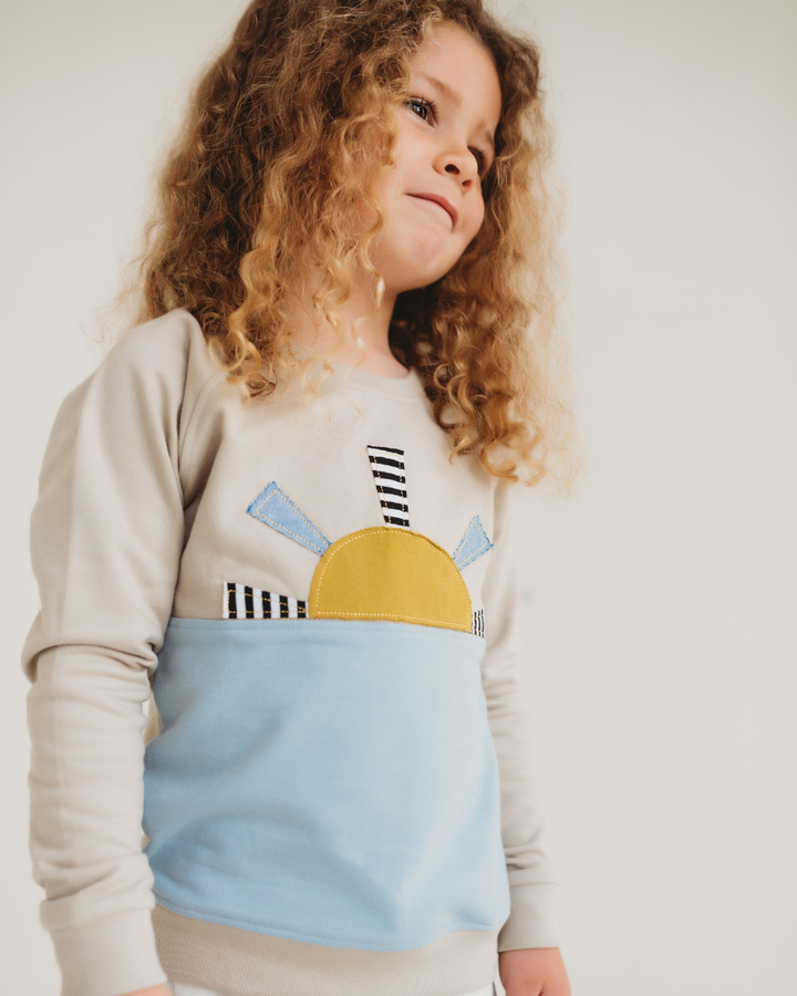 Beige Colourblock Sweatshirt