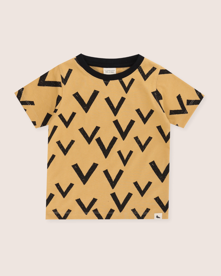 Yellow Bird Flight Print T-Shirt