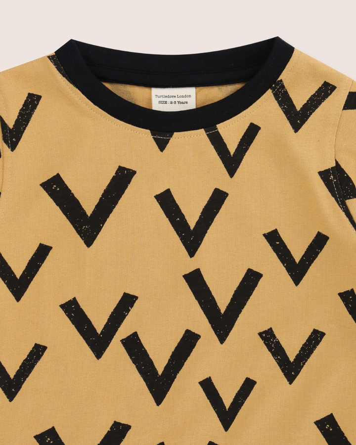 Yellow Bird Flight Print T-Shirt