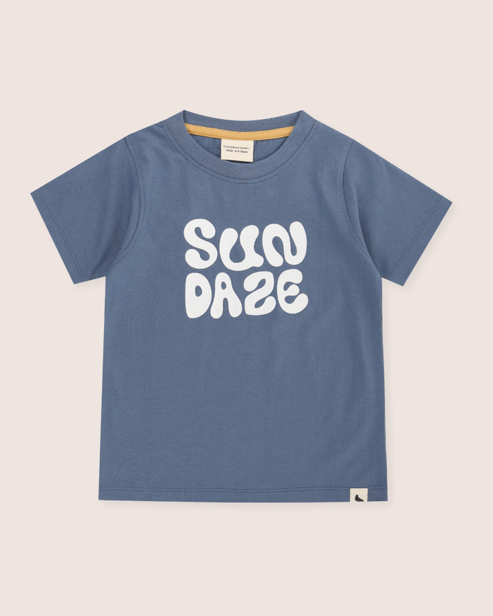 Blue Sundaze Slogan Print T-Shirt