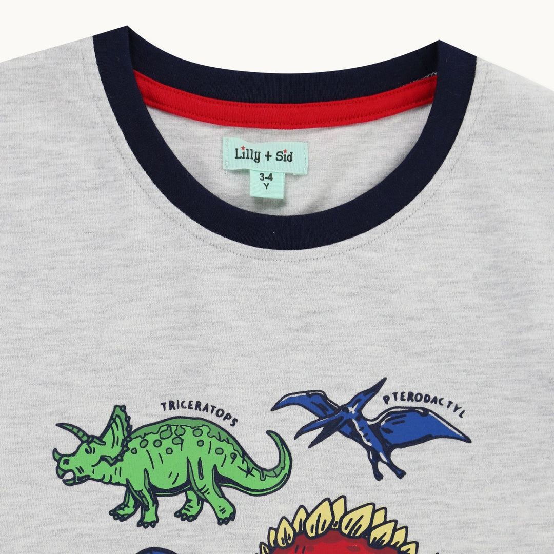 organic cotton Grey Dinosaur Print Top - image 2