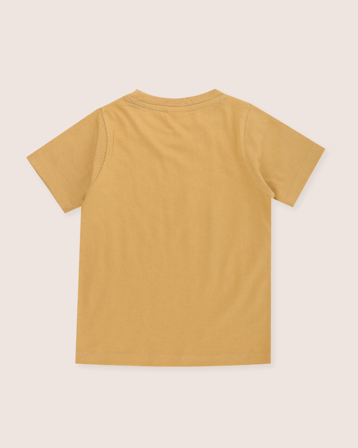 Yellow Bird Motif Print T-Shirt
