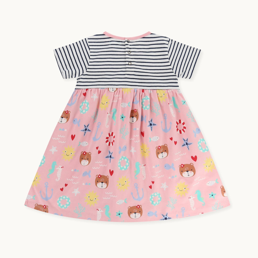 organic cotton Multicoloured Lilly And Friends and stripe short sleeve Print Dress - image 3