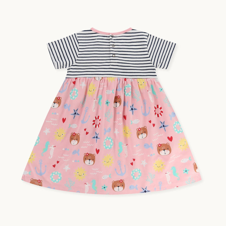 organic cotton Multicoloured Lilly And Friends and stripe short sleeve Print Dress - image 3