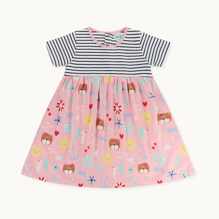 organic cotton Multicoloured Lilly And Friends and stripe short sleeve Print Dress - image 1