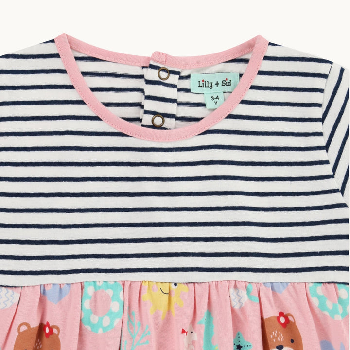 organic cotton Multicoloured Lilly And Friends and stripe short sleeve Print Dress - image 2