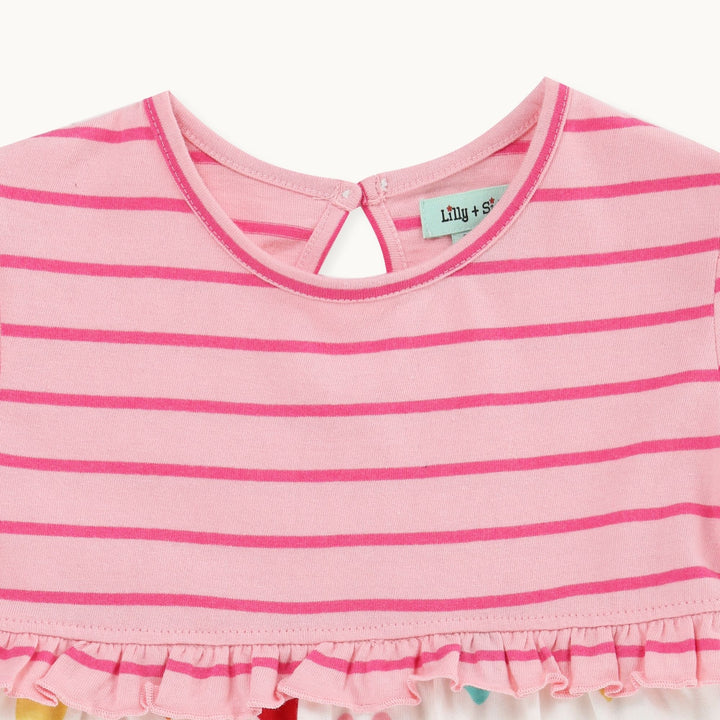 organic cotton Multicoloured Heart And Stripe tiered Print Dress - image 2