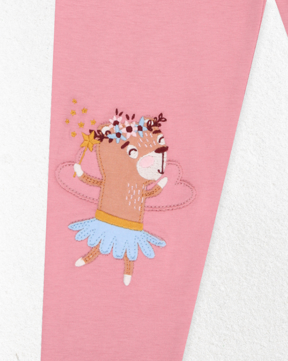 organic cotton kids Fairy Applique Legging - close up