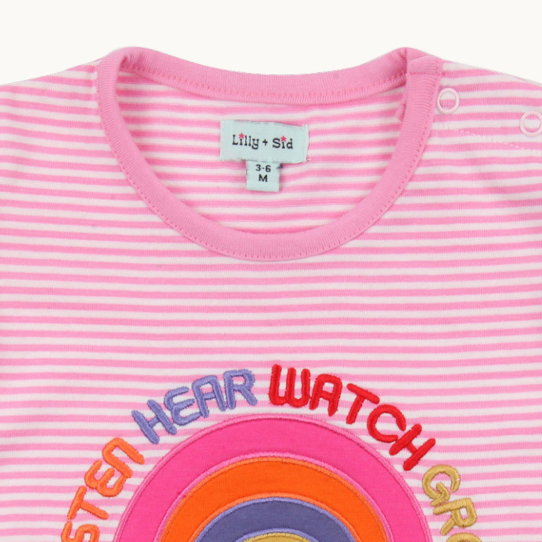 Organic Cotton Pink Rainbow Applique Top And Trouser Set - image 3