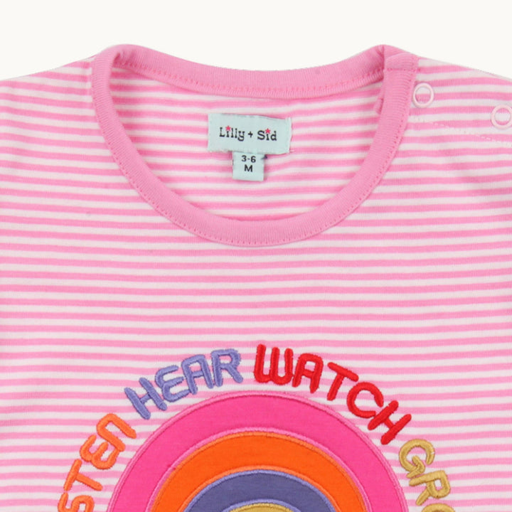 Organic Cotton Pink Rainbow Applique Top And Trouser Set - image 3