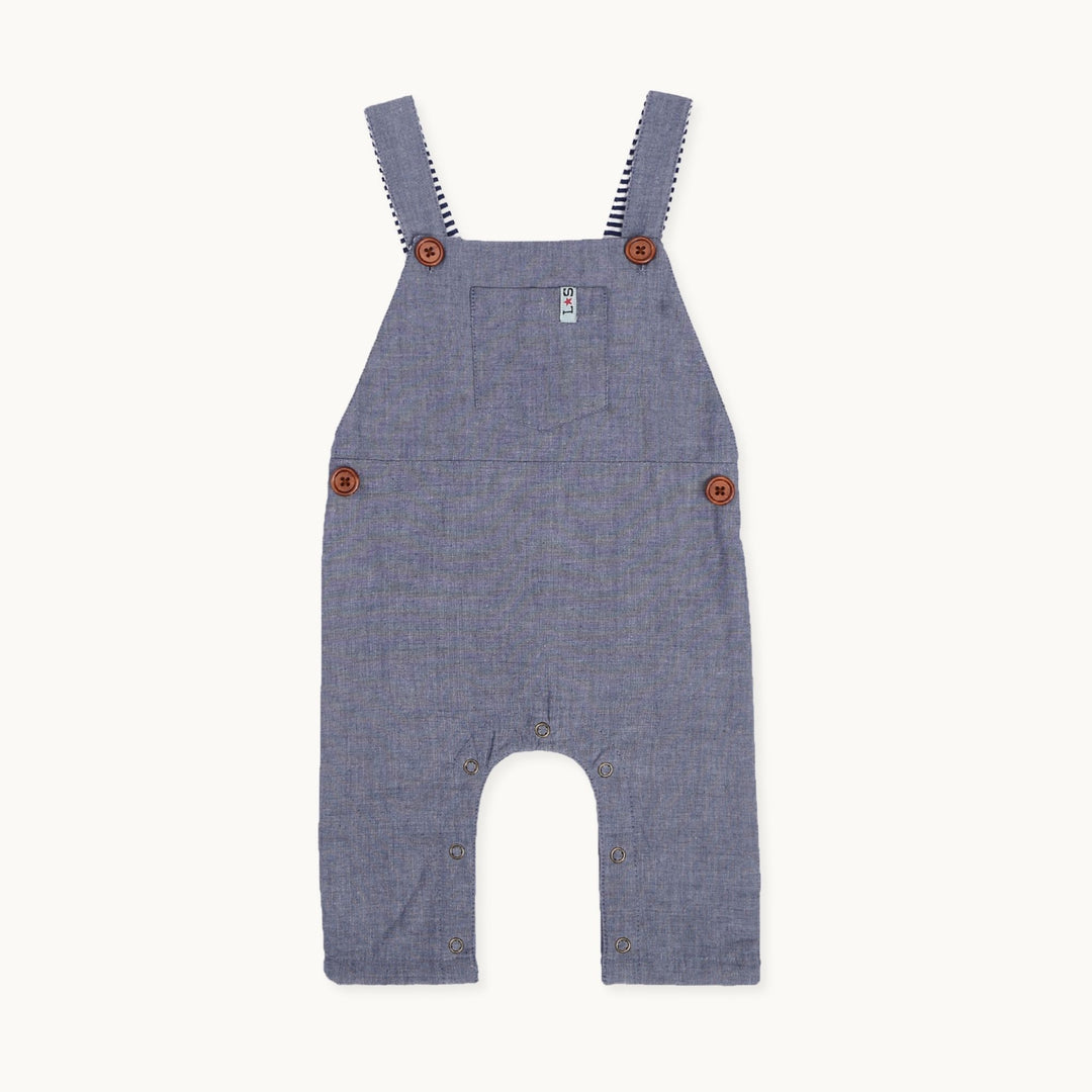 Sustainable baby denim dungarees - image 1