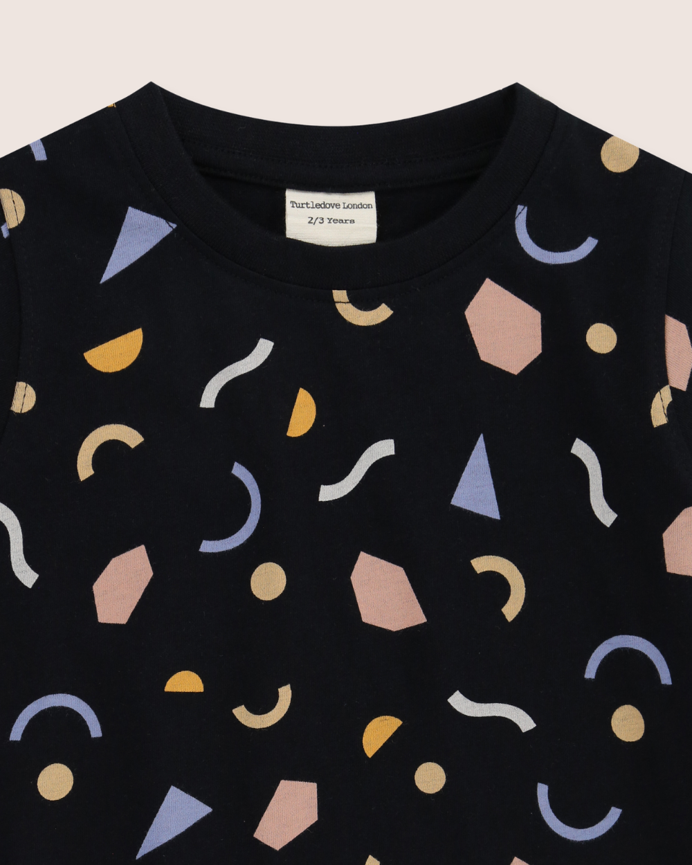 Black Abstract Print T-Shirt And Cycling Shorts Set