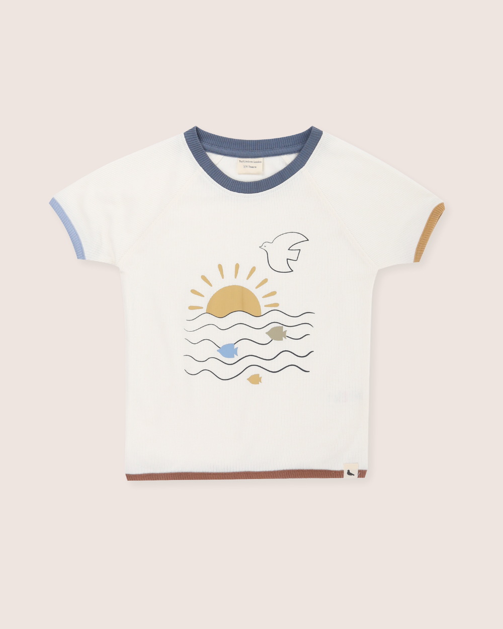 White Nature Print T-Shirt & Shorts Set
