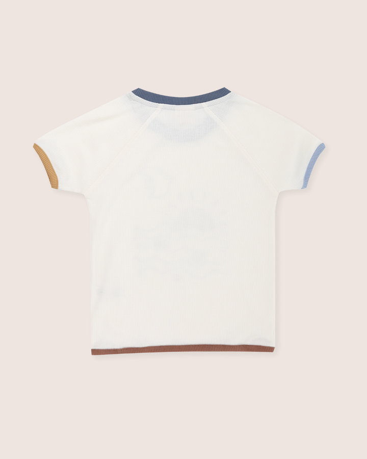 White Nature Print T-Shirt & Shorts Set