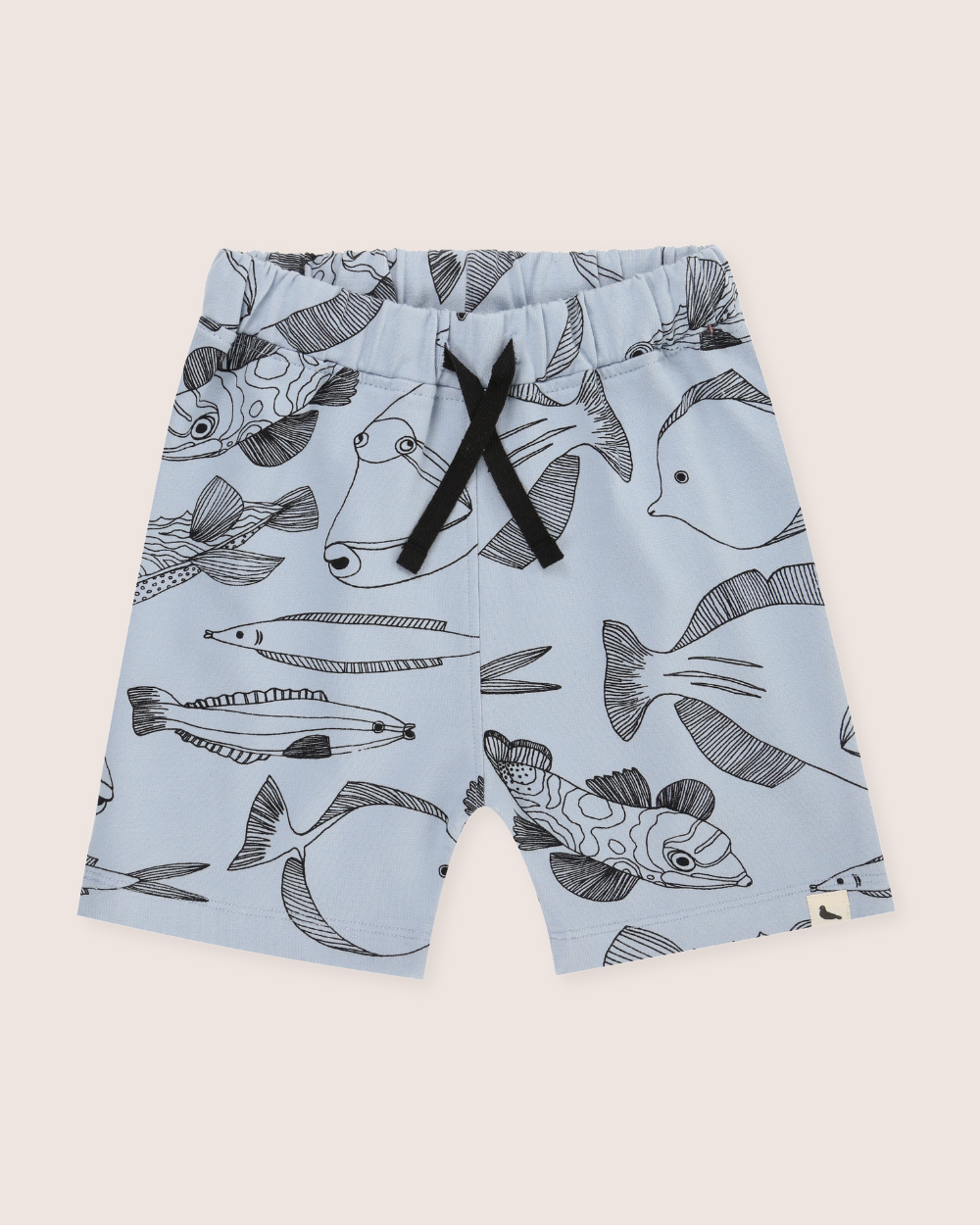 Blue Fish Print Shorts