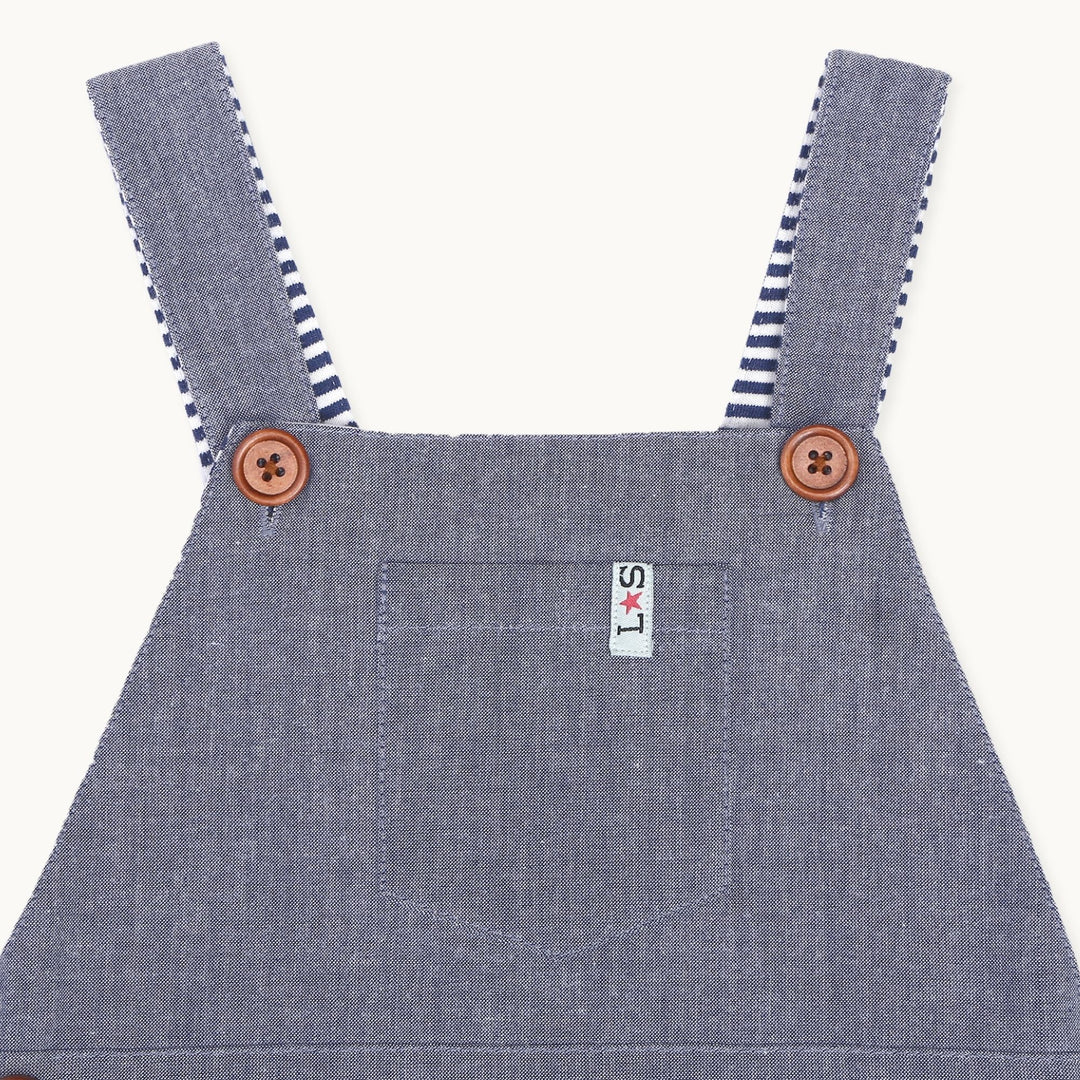 Sustainable baby denim dungarees - image 2