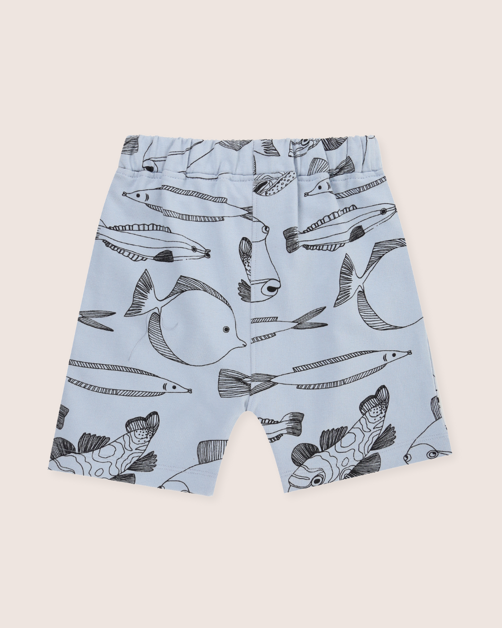 Blue Fish Print Shorts