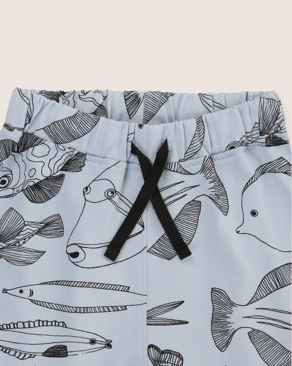 Blue Fish Print Shorts