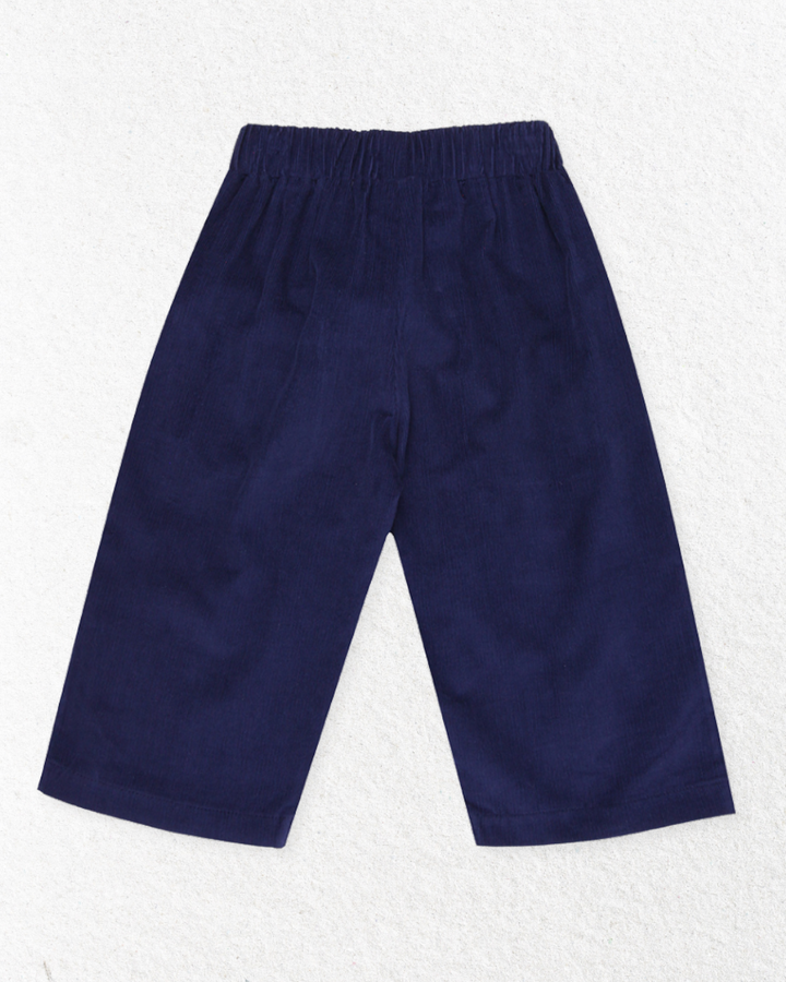 Navy Woven Cord Trousers