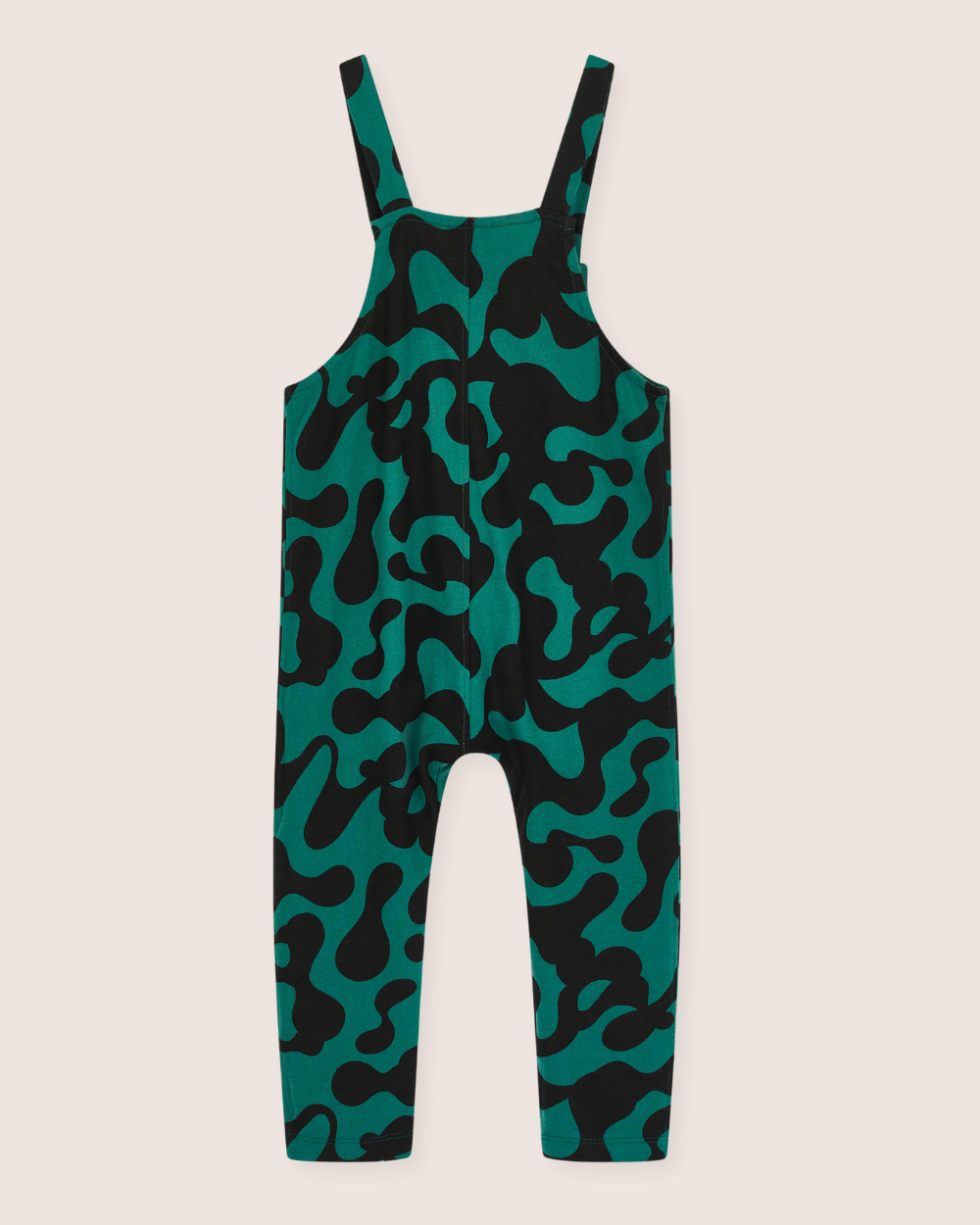 Green Abstract Swirl Print Dungarees