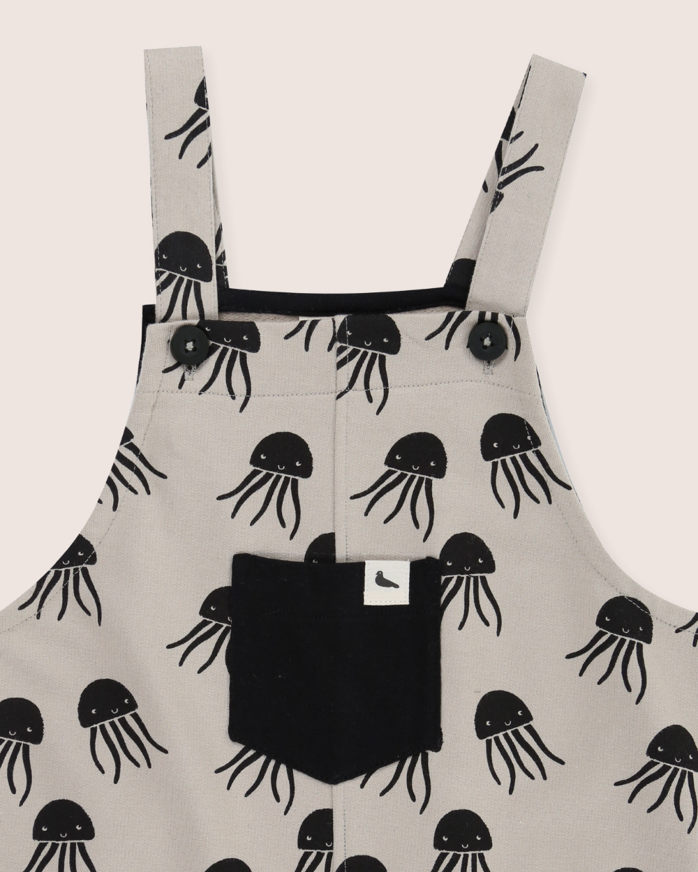 Grey Jellyfish Print Dungarees