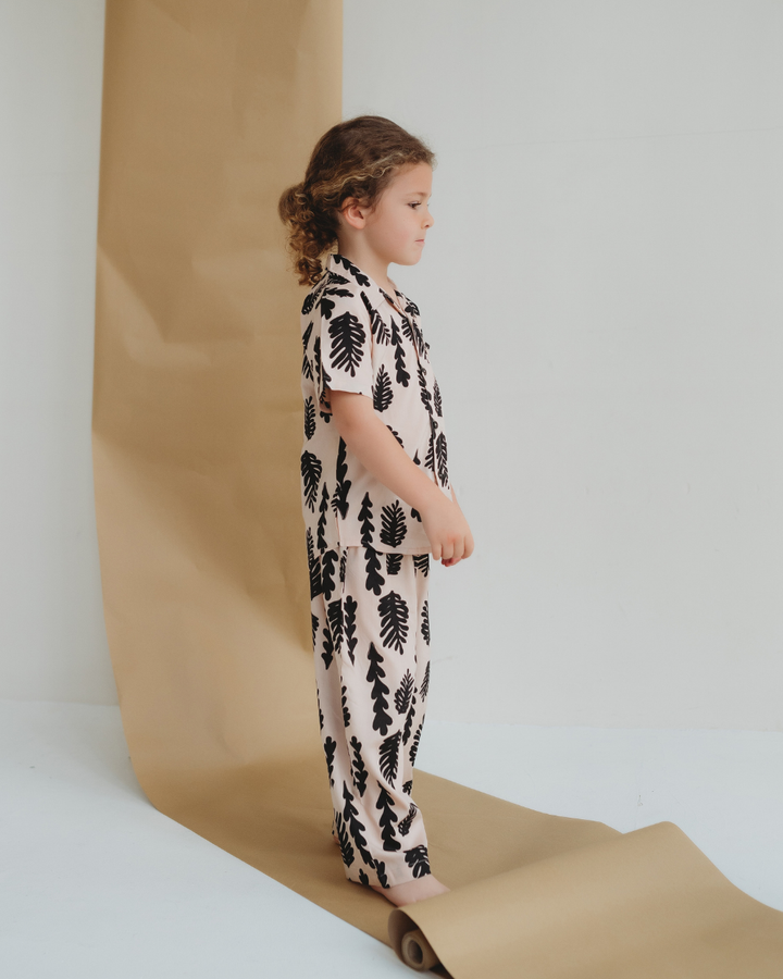 Cream Seaweed Print Trousers