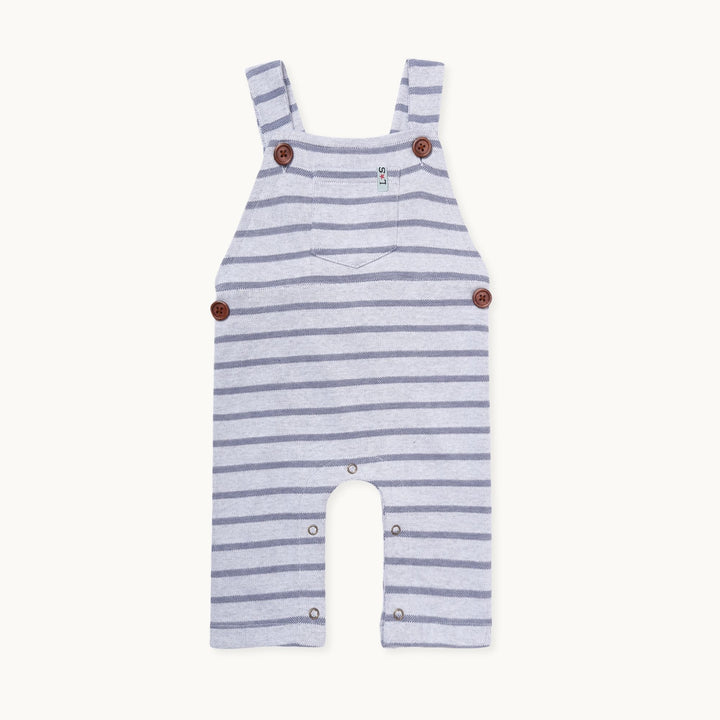 Organic cotton baby stripe dungarees - image 1