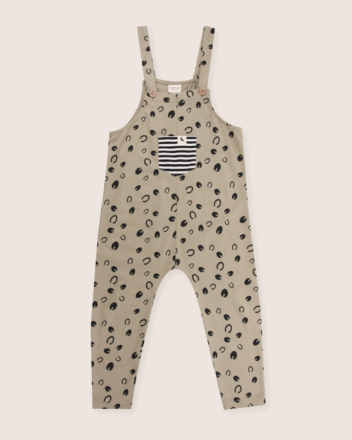 Grey Equestrian Print Dungarees