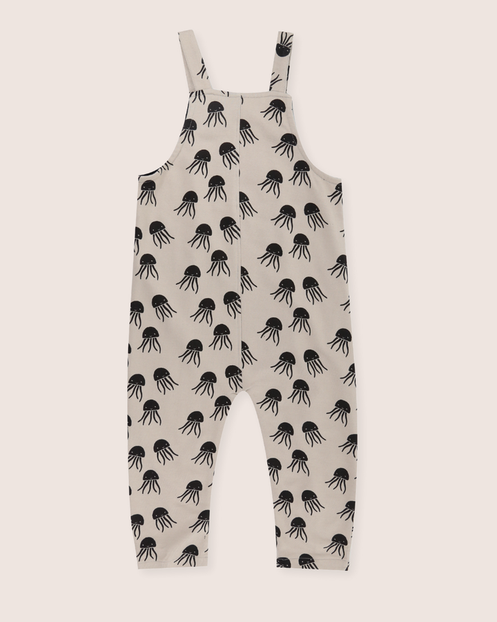 Grey Jellyfish Print Dungarees