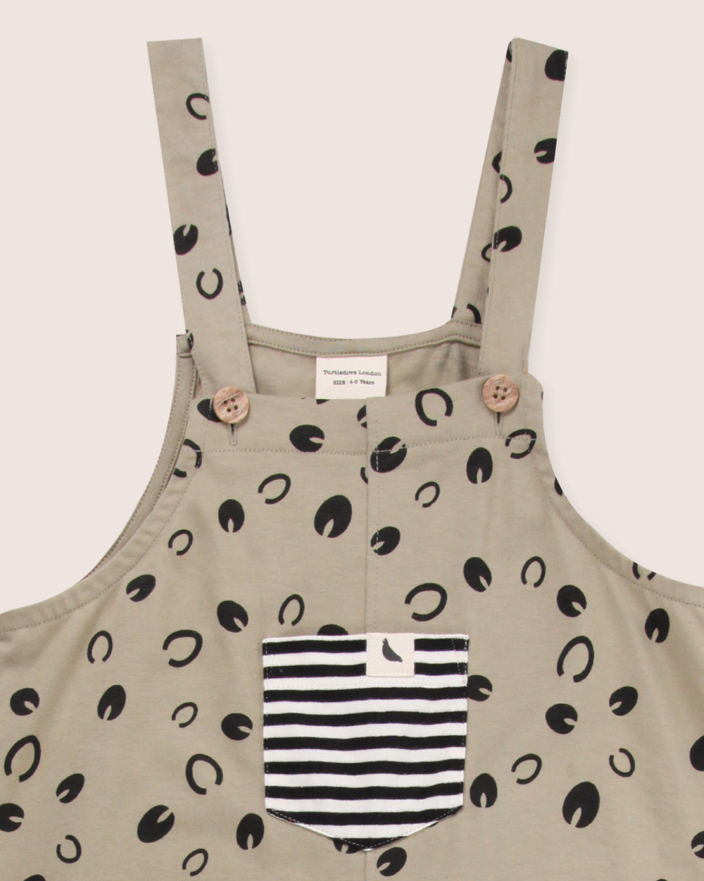 Grey Equestrian Print Dungarees