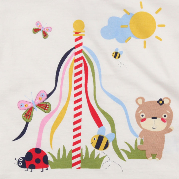 Organic cotton Maypole Lilly Top & stripe Short Baby Set - image 3