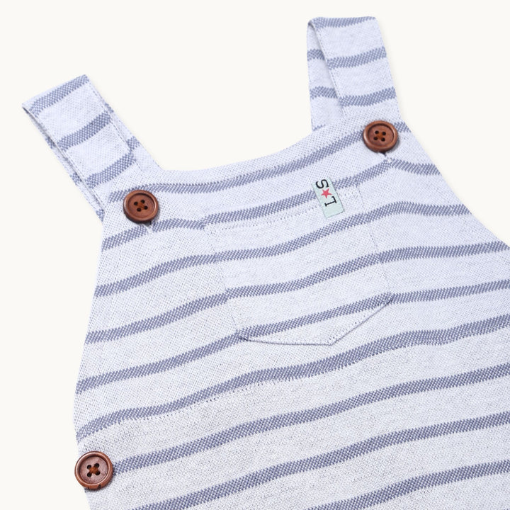 Organic cotton baby stripe dungarees - image 2