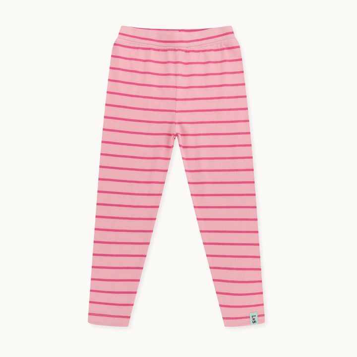 organic cotton Pink Lilly Applique And Stripe Print Leggings - 2 Pack - image 4