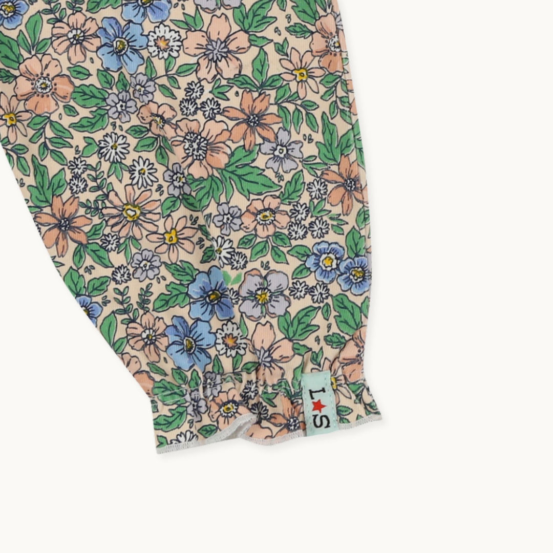 Organic cotton baby floral Trousers - close up
