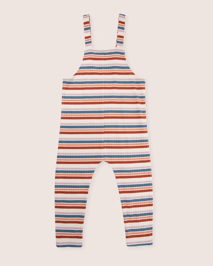 Multicolour Retro Stripe Print Dungarees