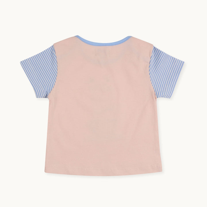 Doormouse Pink and blue stripe top - back