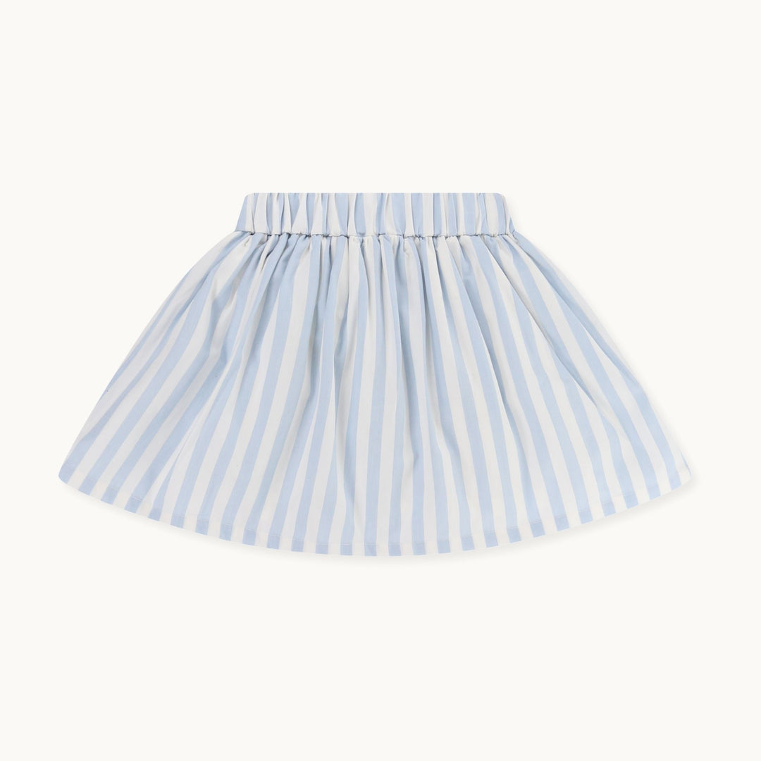 organic cotton blue stripe skirt with fish applique- image 3