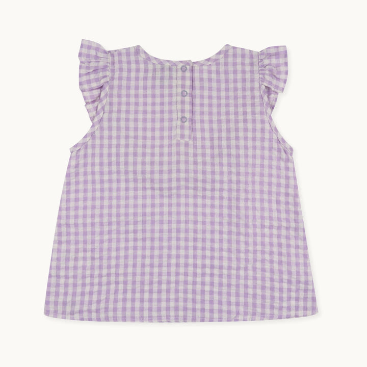 organic cotton Frill Gingham Top - back