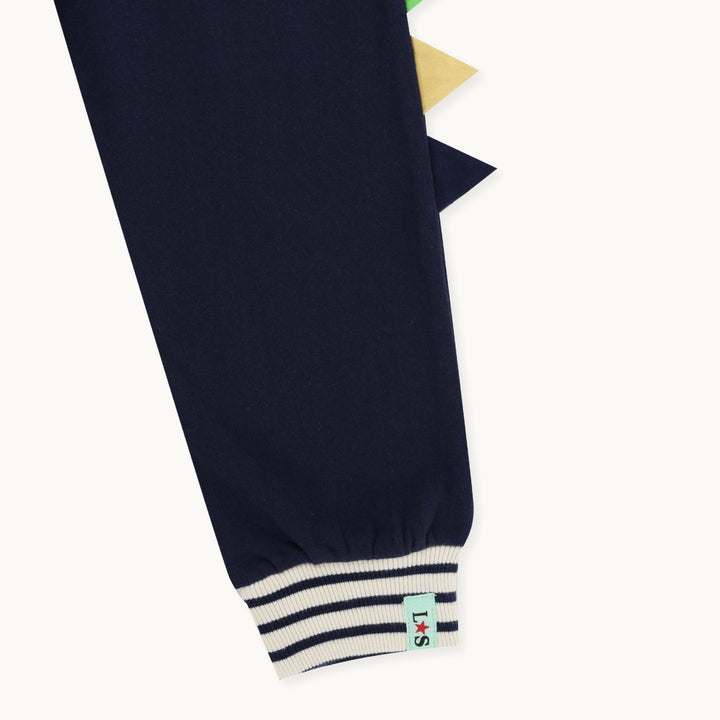 organic cotton Navy Dinosaur Applique Joggers - image 3