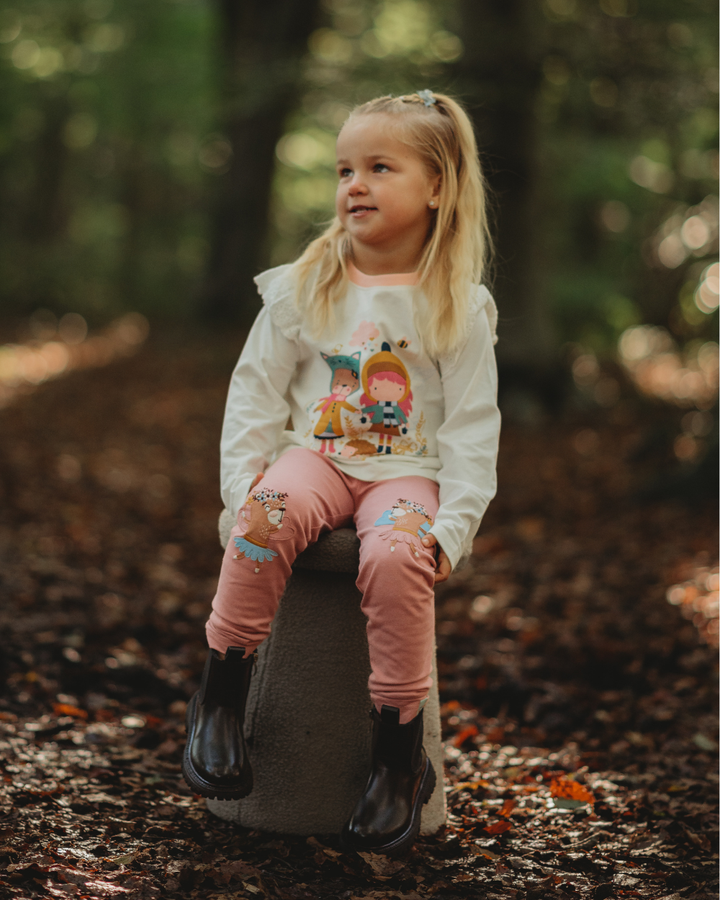 model wearing organic cotton kids Fairy Applique Legging - image 1