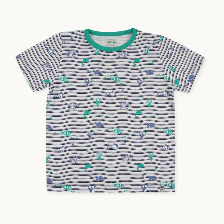 Multicoloured Sea Print T-Shirt - Image 1
