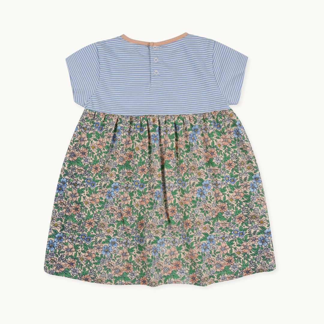short sleeve stripe and floral print Alice Floral Dress back
