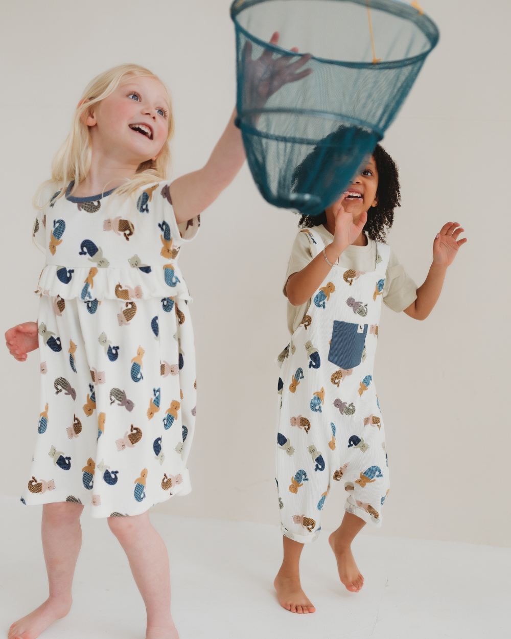 White Merbear Print Dress
