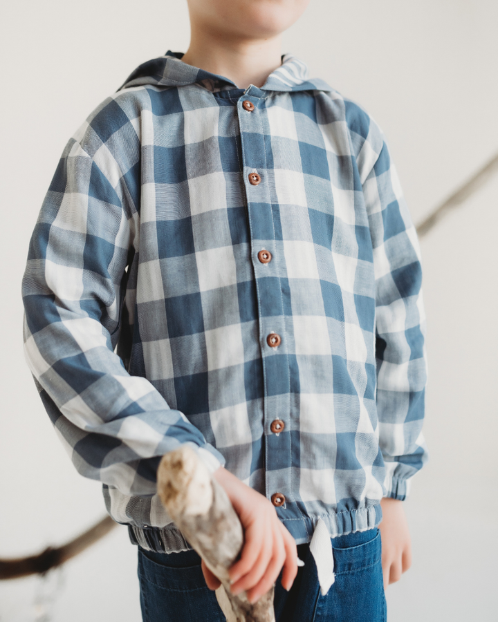Multicolour Marine Check Print Hoodie
