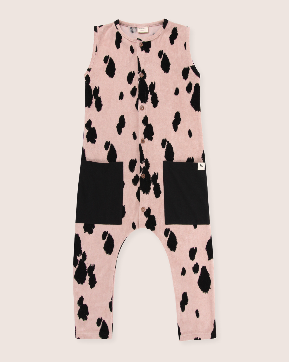 Pink Pony Print Velour Romper